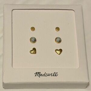 Madewell Sweetheart Stud Earring Set in Vintage gold